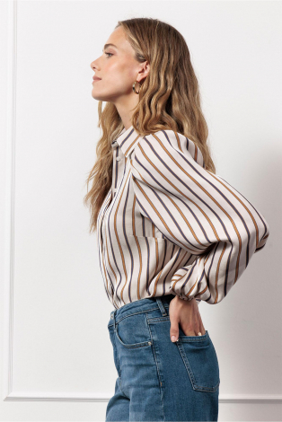 Studio Anneloes Lina stripe blouse  Wit