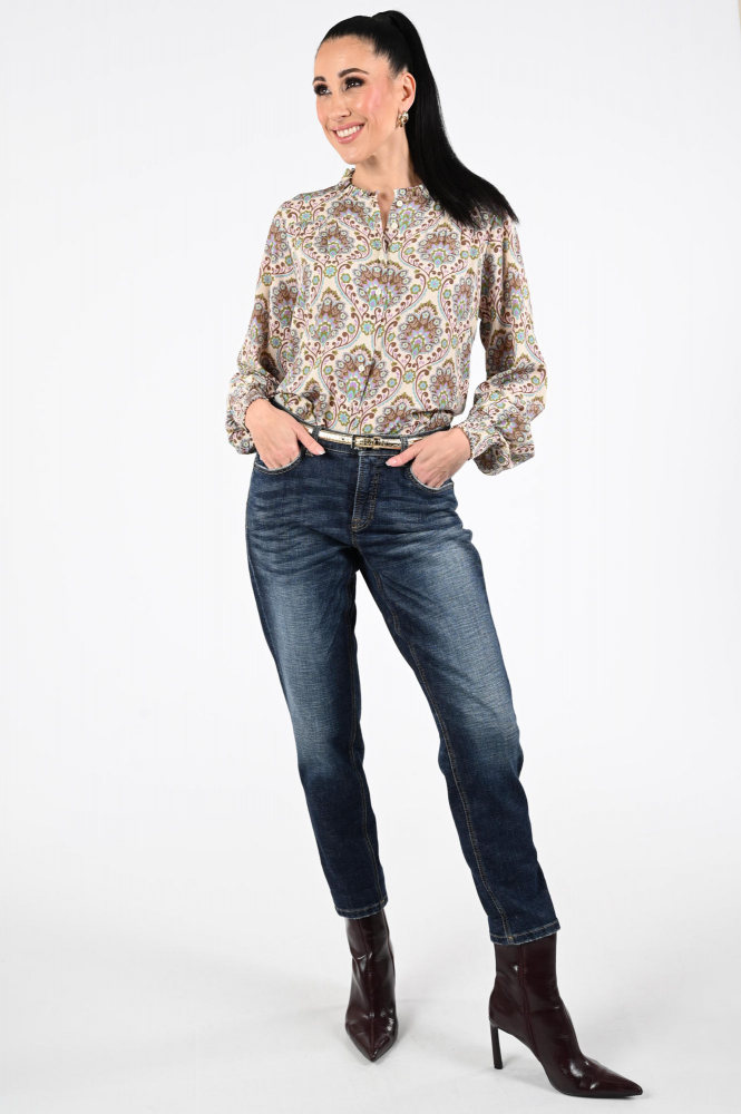 Geisha 53637-20 Blouse lange mouw Wit