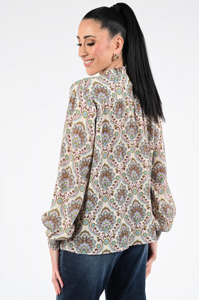 Geisha 53637-20 Blouse lange mouw Wit