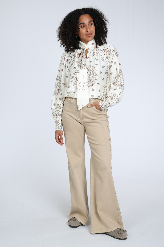 Nukus NKF02201 Blouse lange mouw Wit