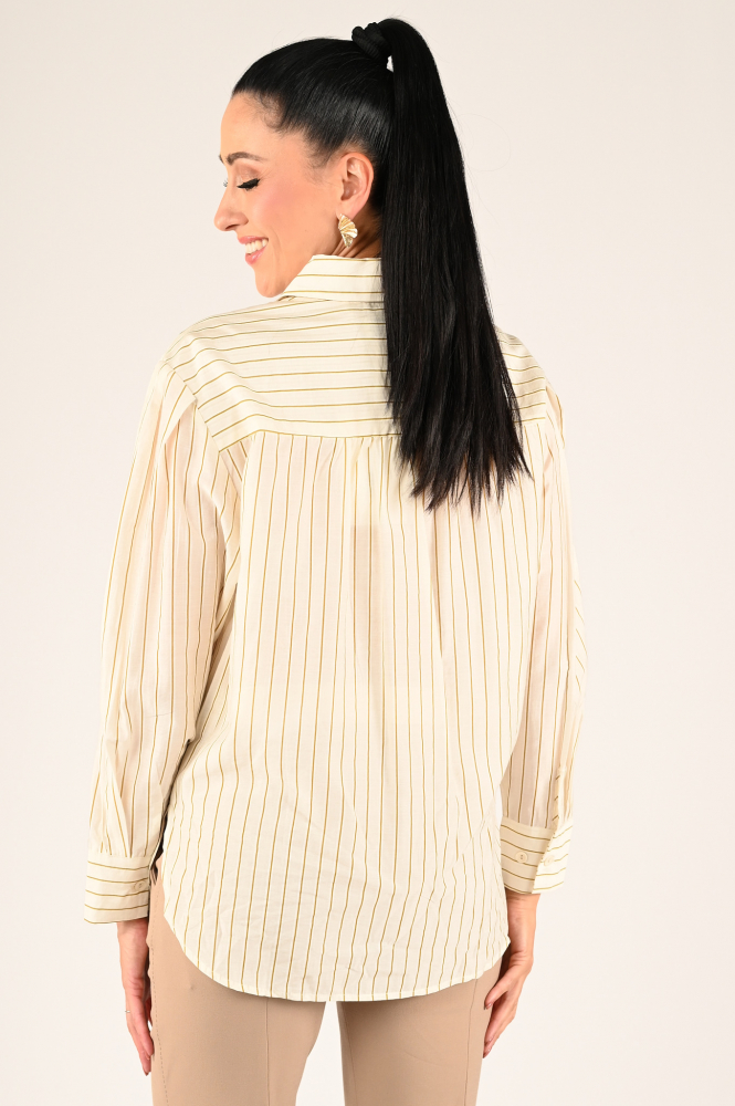 Nukus FW240485 Blouse lange mouw Beige