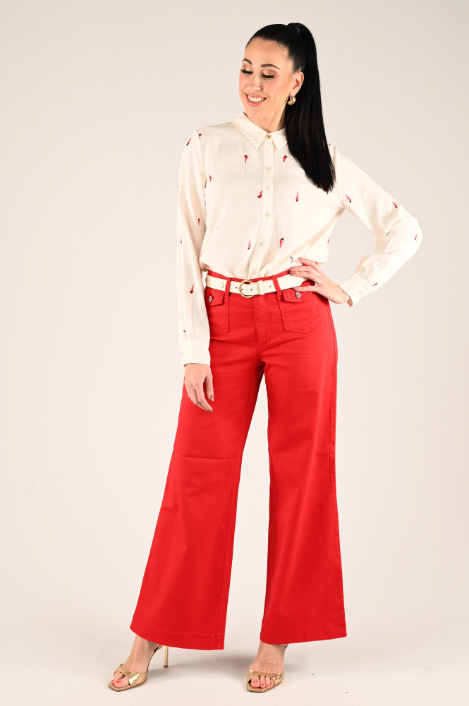 Fabienne Chapot Lot Embro Blouse Blouse lange mouw Beige