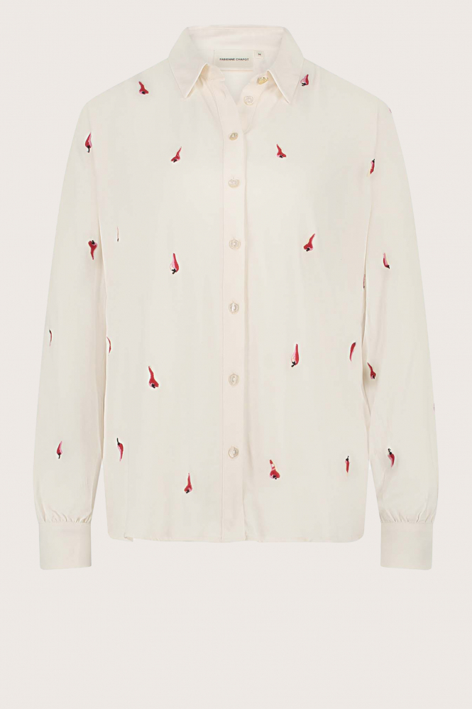 Fabienne Chapot Lot Embro Blouse Blouse lange mouw Beige