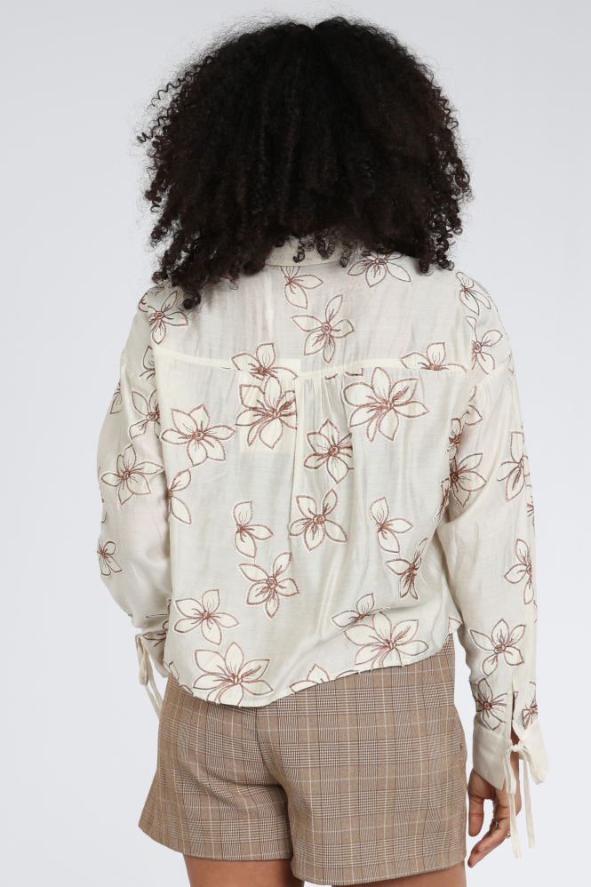 Nukus NKF02118 Blouse lange mouw Beige
