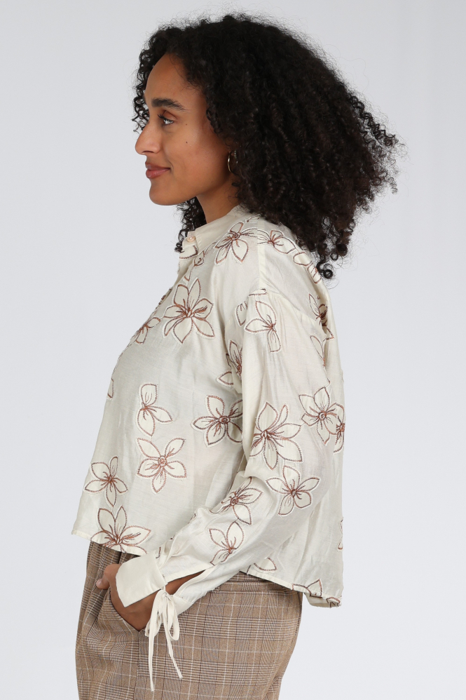Nukus NKF02118 Blouse lange mouw Beige