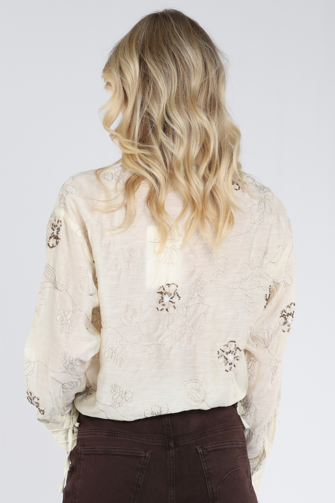Nukus NKF02152 Blouse lange mouw Beige