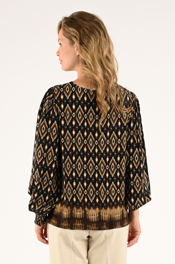 Smashed Lemon 23659 Blouse lange mouw Bruin