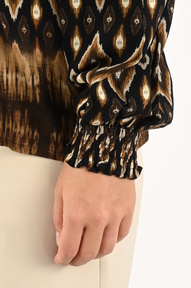Smashed Lemon 23659 Blouse lange mouw Bruin