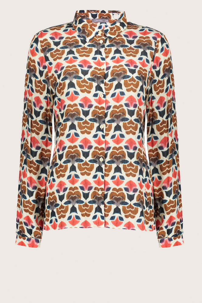 Geisha 43680-20 Blouse lange mouw Bruin