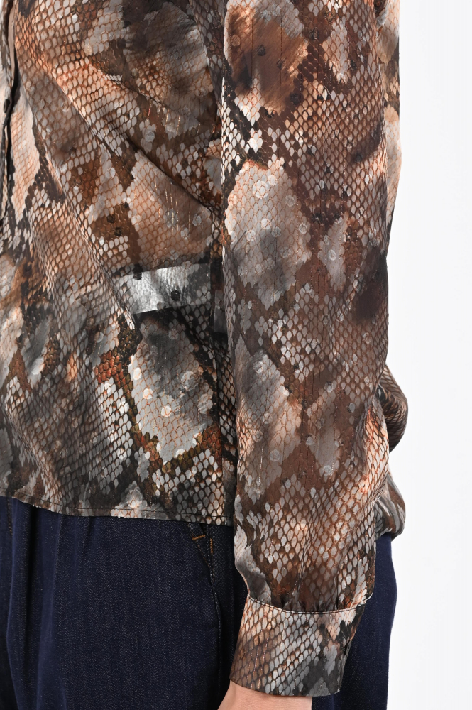 Geisha 53634-20 Blouse lange mouw Bruin