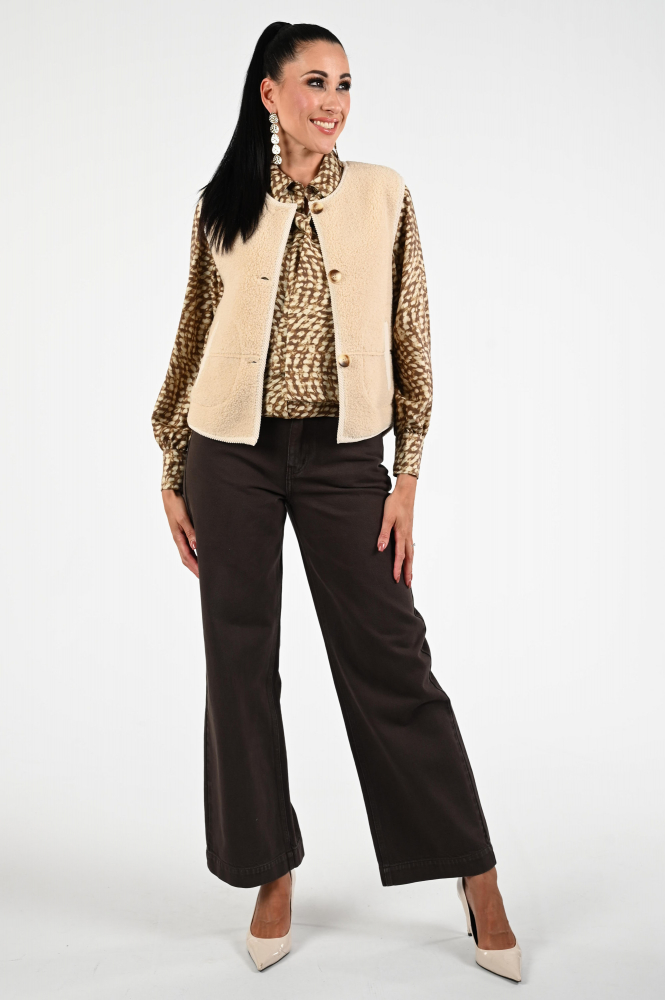 Geisha 53903-20 Blouse lange mouw Bruin