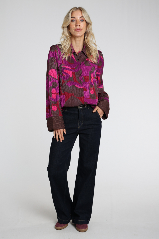 Pom Amsterdam SP9729 Alex Blouse lange mouw Bruin