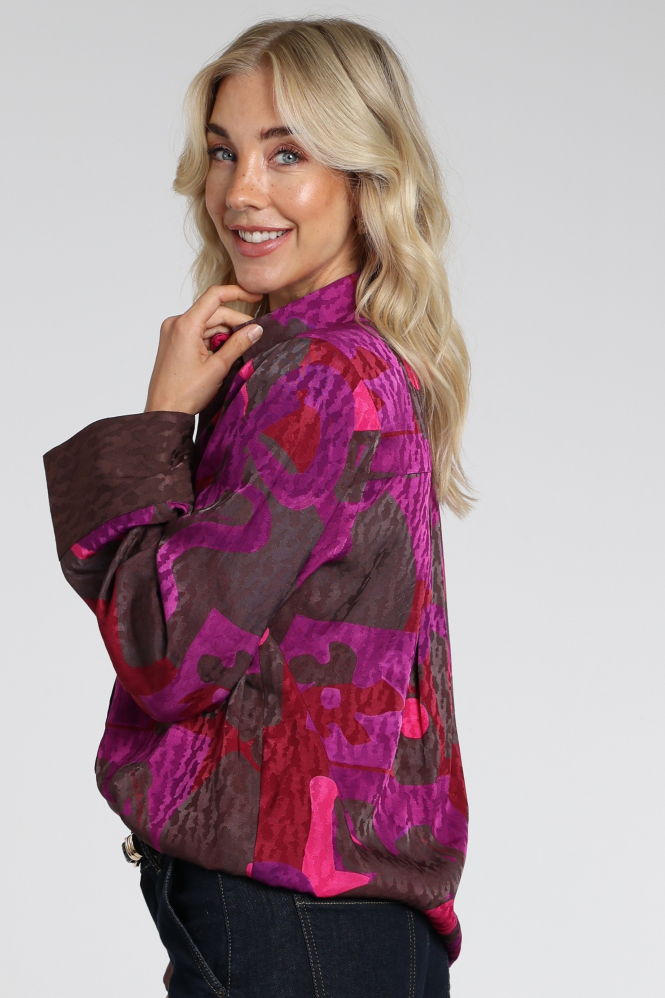 Pom Amsterdam SP9729 Alex Blouse lange mouw Bruin