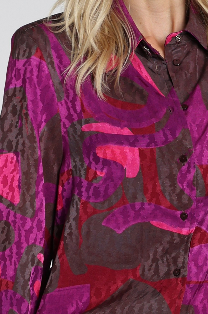 Pom Amsterdam SP9729 Alex Blouse lange mouw Bruin