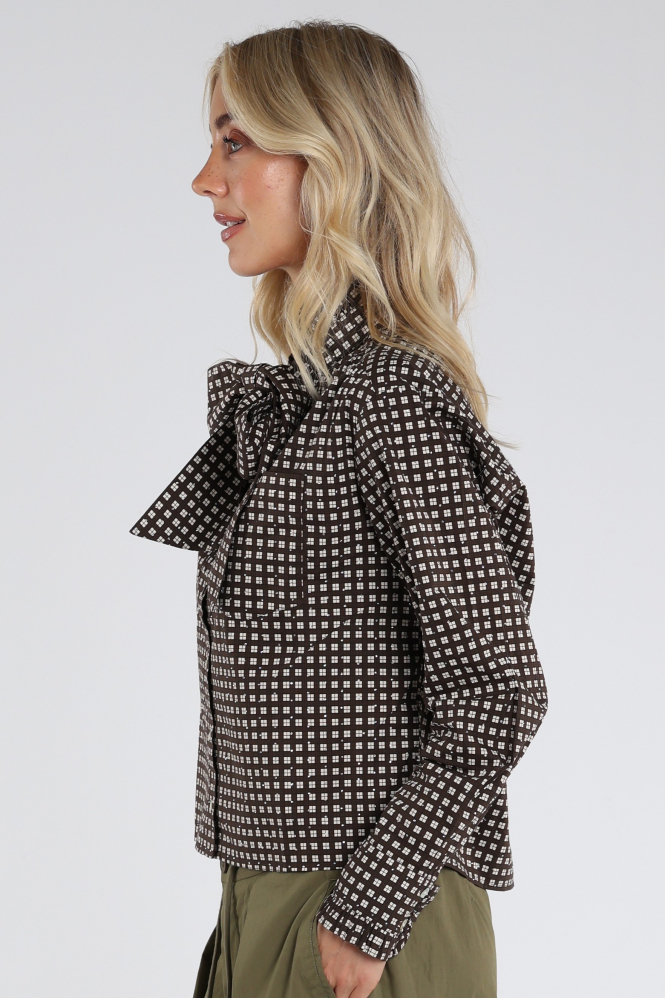 Pom Amsterdam SP9732 Noa Blouse lange mouw Bruin