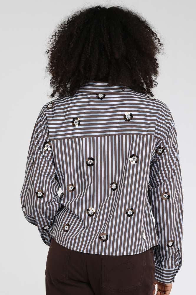 Nukus NKF02139 Blouse lange mouw Bruin