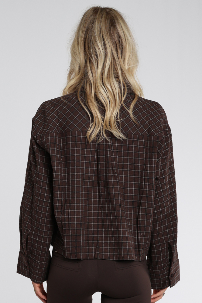 Deblon Sillia shirt 2631203 Blouse lange mouw Bruin