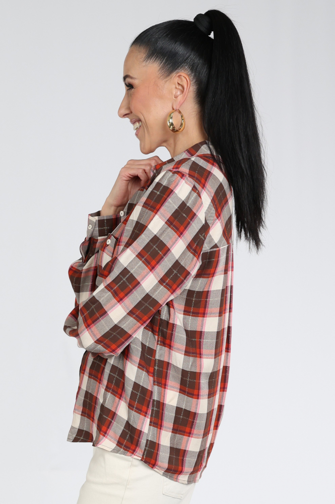 Geisha 63664-20 Blouse lange mouw Bruin