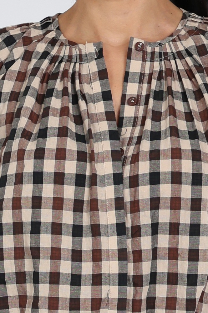 Aimée the label Peer Blouse Blouse lange mouw Bruin