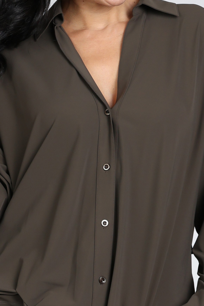 Penn & Ink W26N1769 Blouse lange mouw Bruin