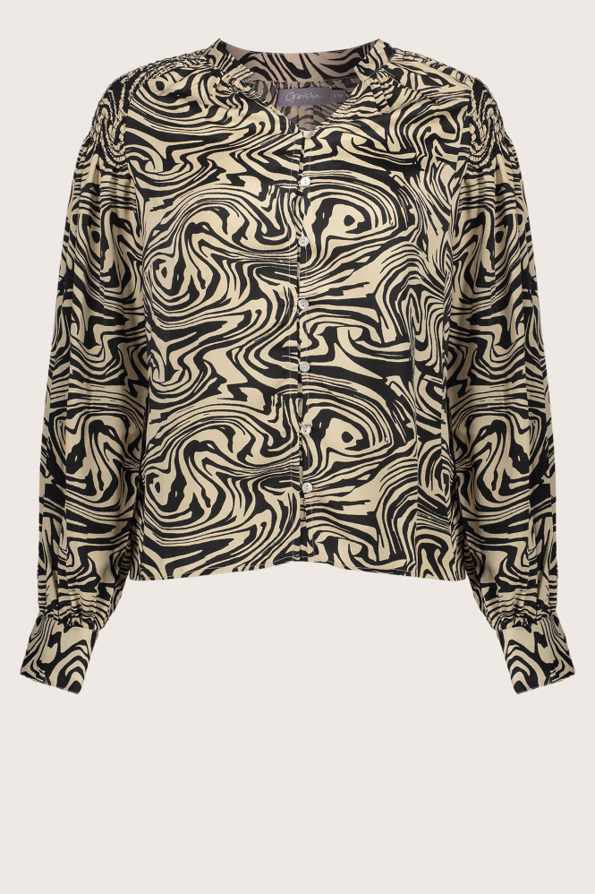 Geisha 33870-21 Blouse lange mouw Beige