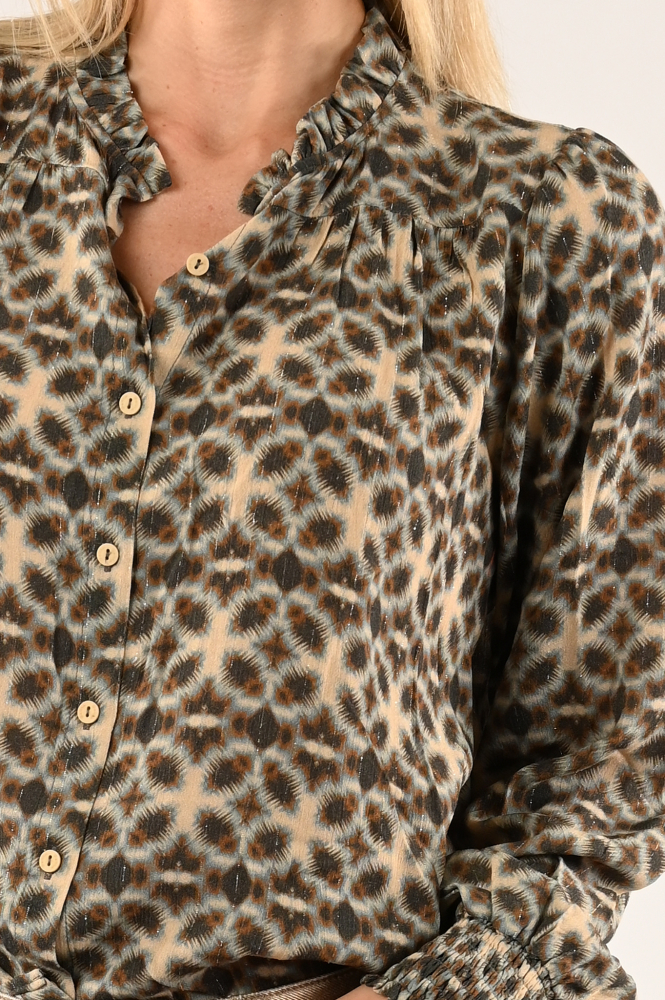 Geisha 43708-20 Blouse lange mouw Beige