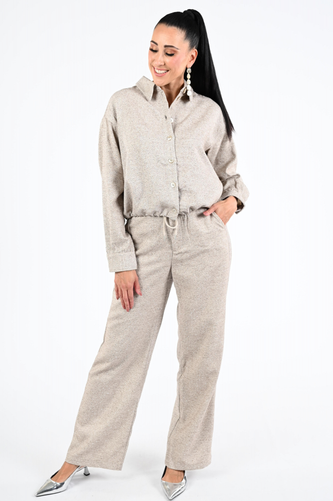 Nukus NKF02047 Blouse lange mouw Beige