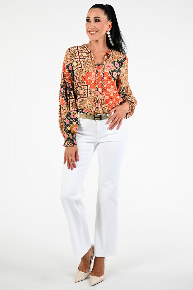 Geisha 43248-20 Blouse lange mouw Beige