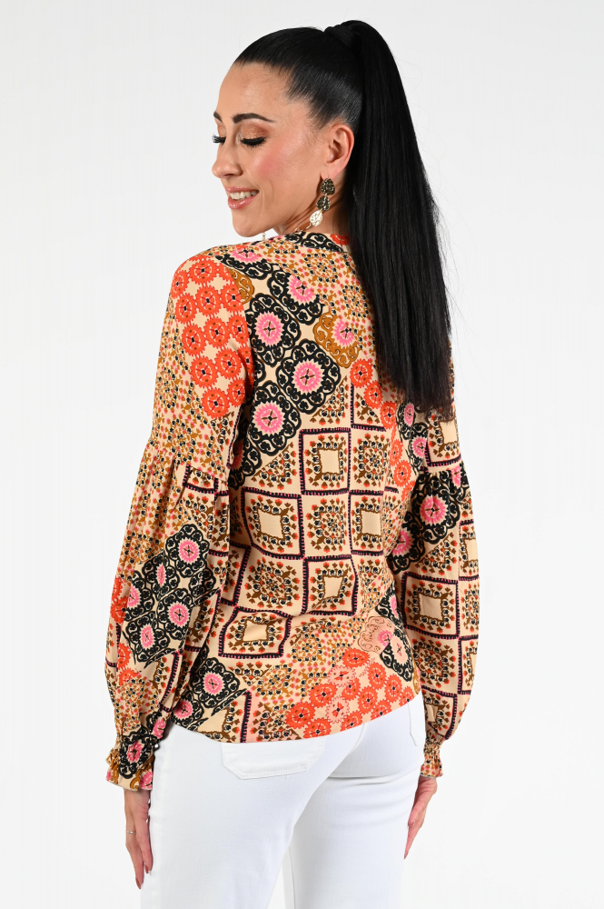 Geisha 43248-20 Blouse lange mouw Beige