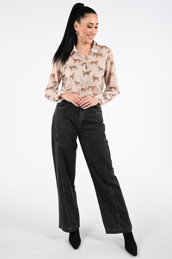 Geisha 53662-20 Blouse lange mouw Beige