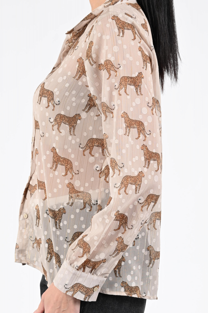 Geisha 53662-20 Blouse lange mouw Beige