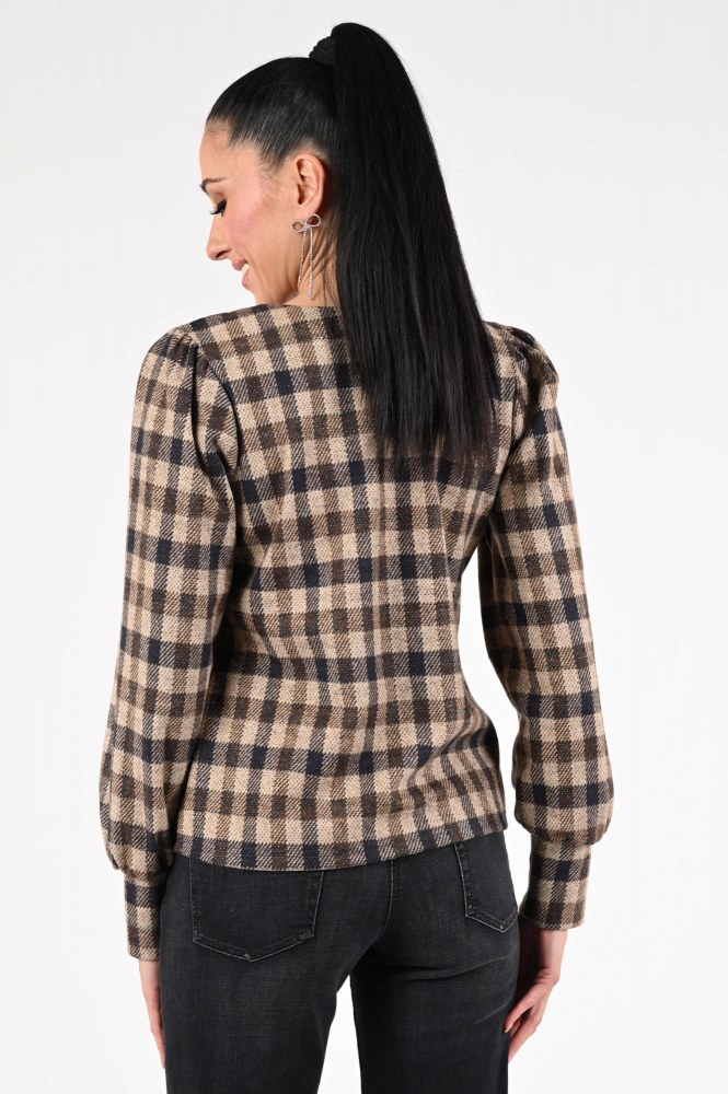 Geisha 53962-20 Blouse lange mouw Beige