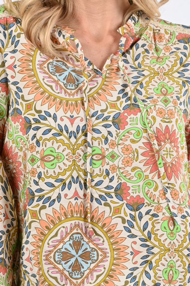 Geisha 53213-20 Blouse lange mouw Beige