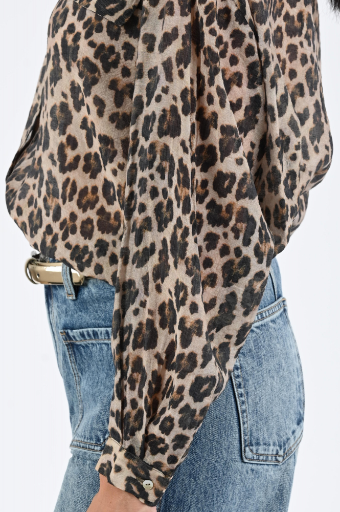WithBlack Sandra Blouse lange mouw Beige