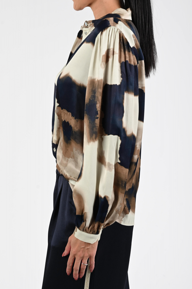 Nukus NKF02081 Blouse lange mouw Bruin