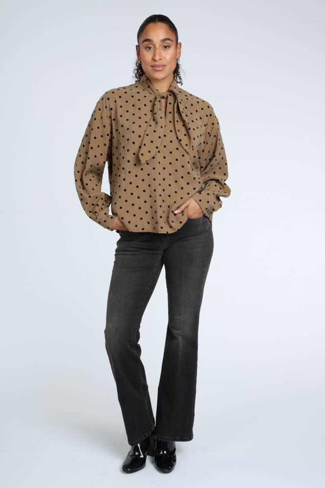 Summum 2s3609-12545 Blouse lange mouw Bruin