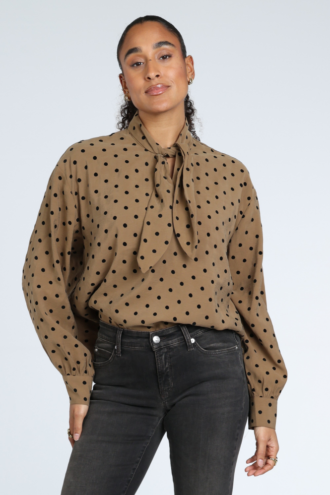 Summum 2s3609-12545 Blouse lange mouw Bruin