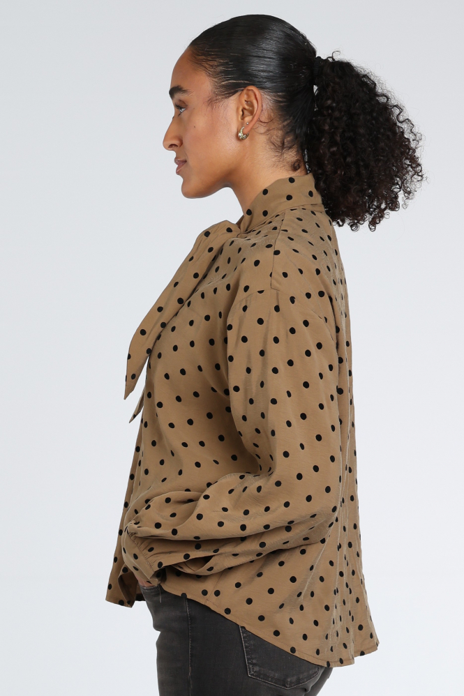 Summum 2s3609-12545 Blouse lange mouw Bruin