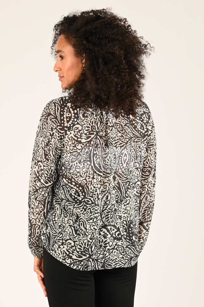 Luisa Cerano 208482-3666 Blouse lange mouw Bruin