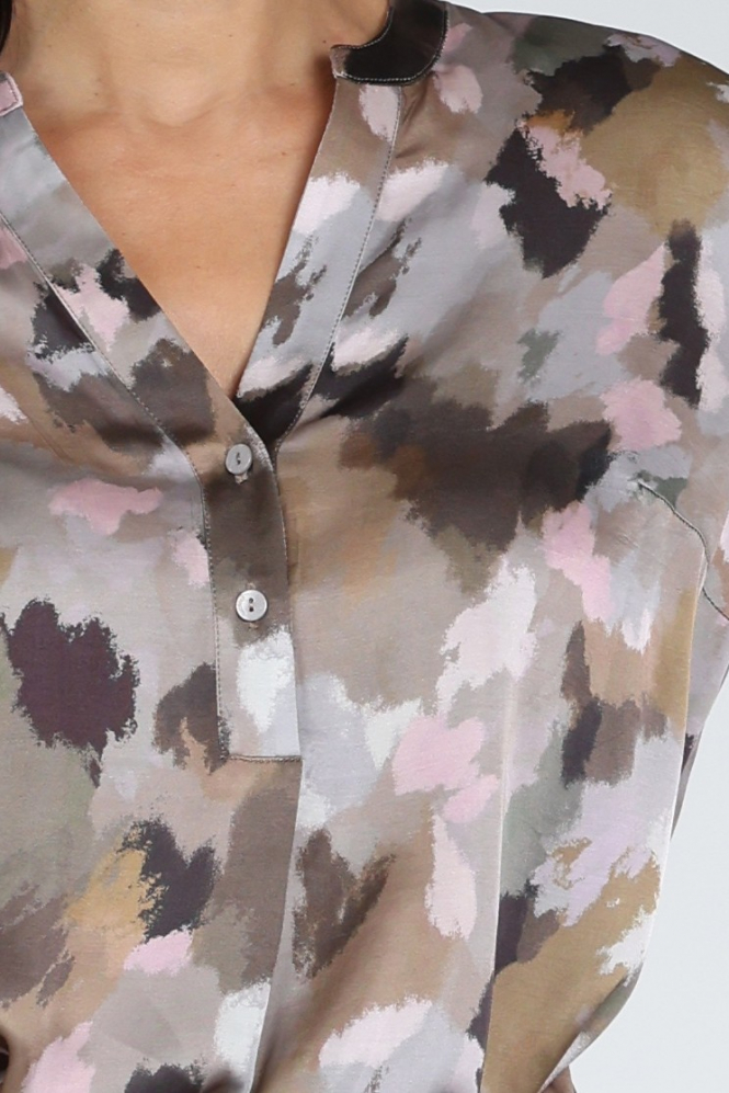 Catnoir 263-2675-2 Blouse lange mouw Bruin
