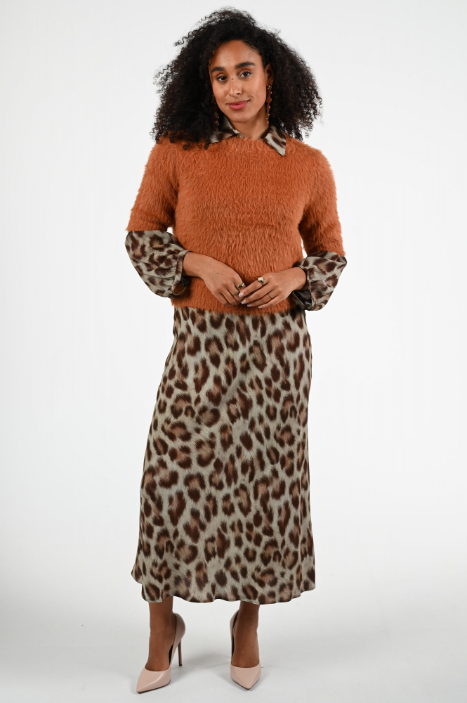 Luisa Cerano 228599-3769 Blouse lange mouw Bruin