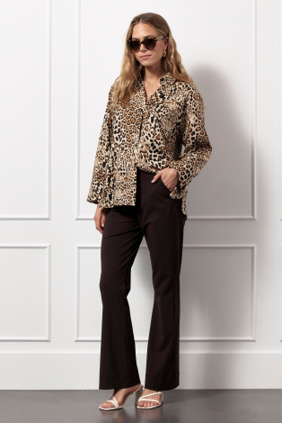 L.O.E.S. by Studio Anneloes Bernou animal blouse Bruin