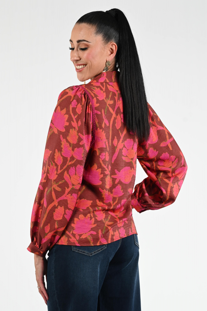 Geisha 53909-20 Blouse lange mouw Bruin