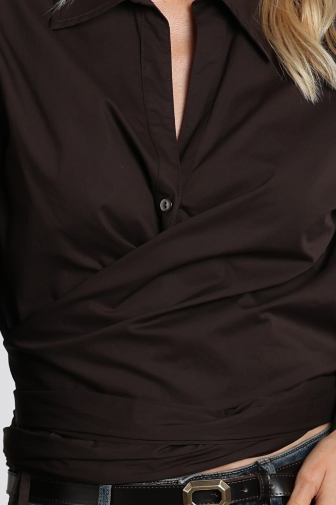 Summum 2s3517-12119 Blouse lange mouw Bruin