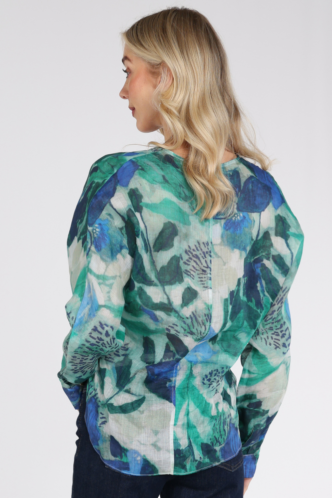 Atelier Maillet DH6st051 Blouse lange mouw Groen