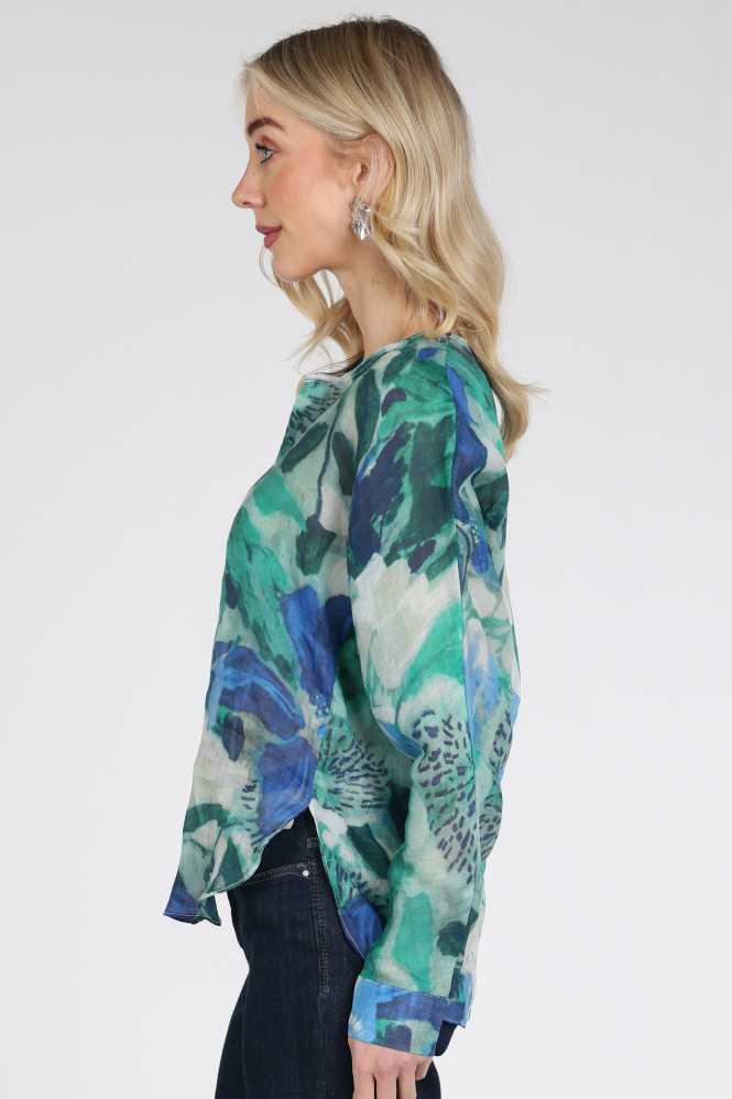 Atelier Maillet DH6st051 Blouse lange mouw Groen