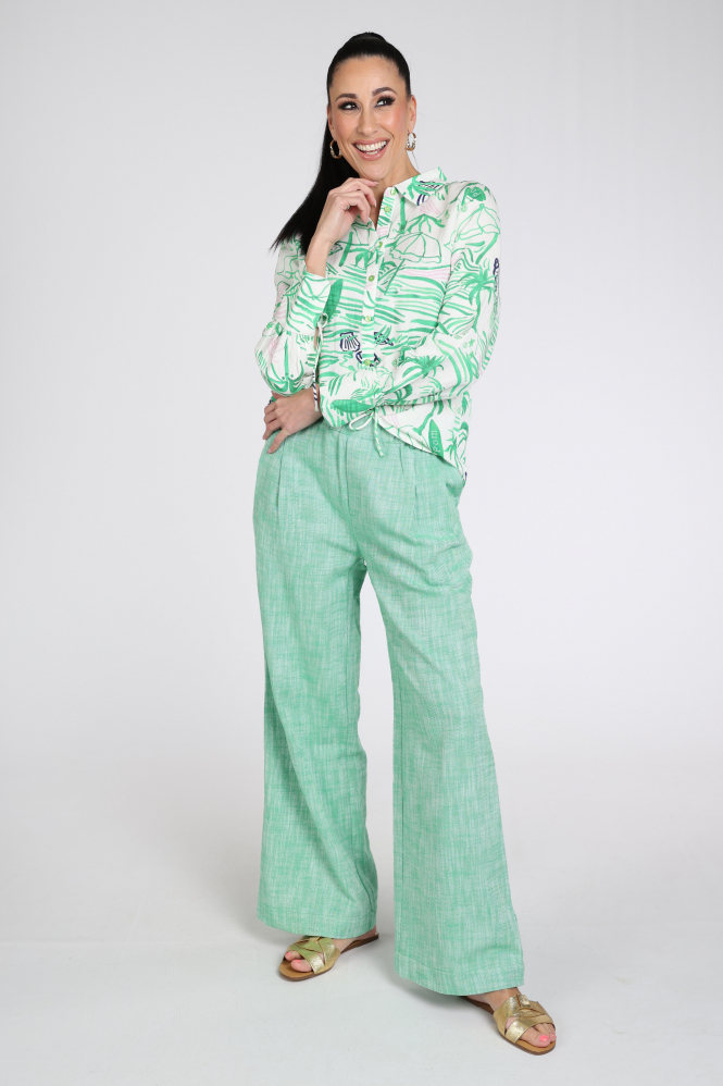 Pom Amsterdam SP9545 Blouse lange mouw Groen