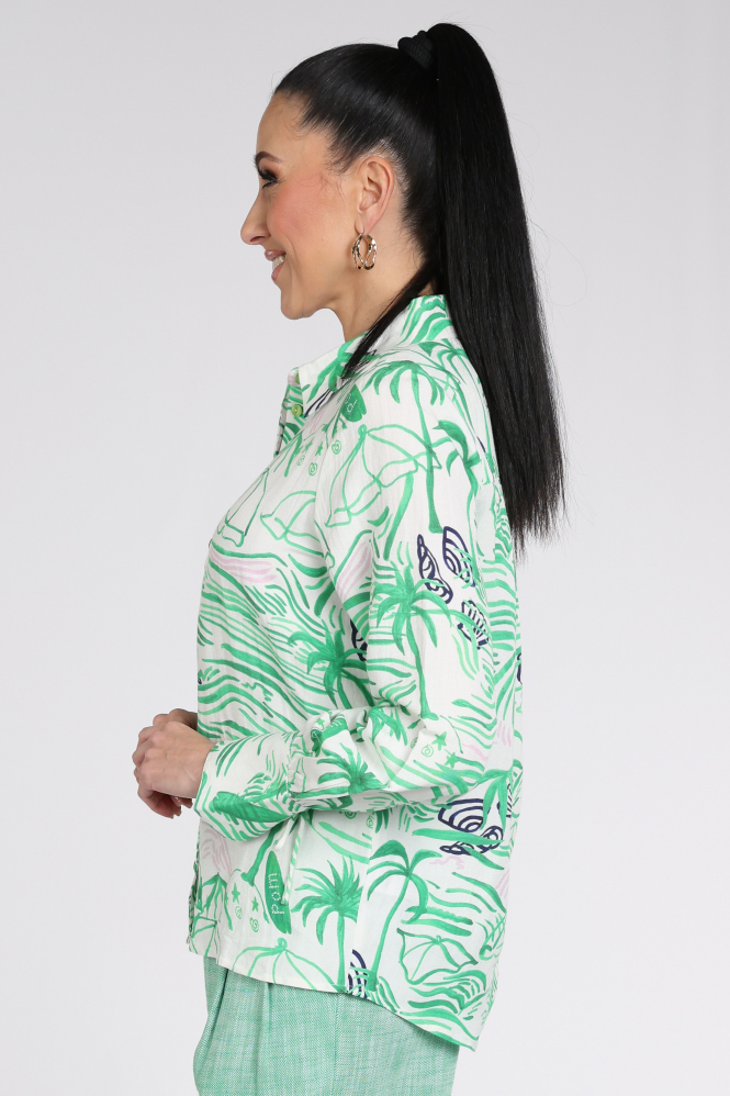 Pom Amsterdam SP9545 Blouse lange mouw Groen