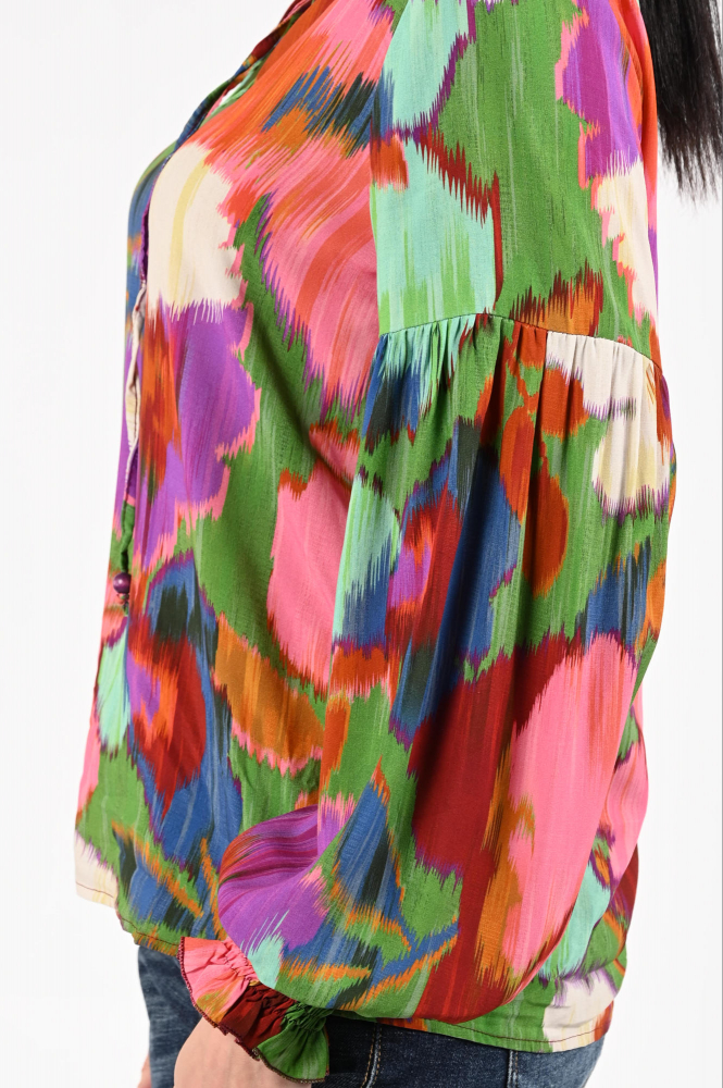 Geisha 53653-20 Blouse lange mouw Groen