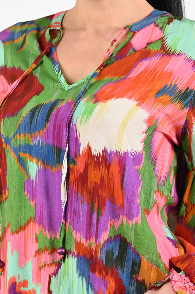 Geisha 53653-20 Blouse lange mouw Groen